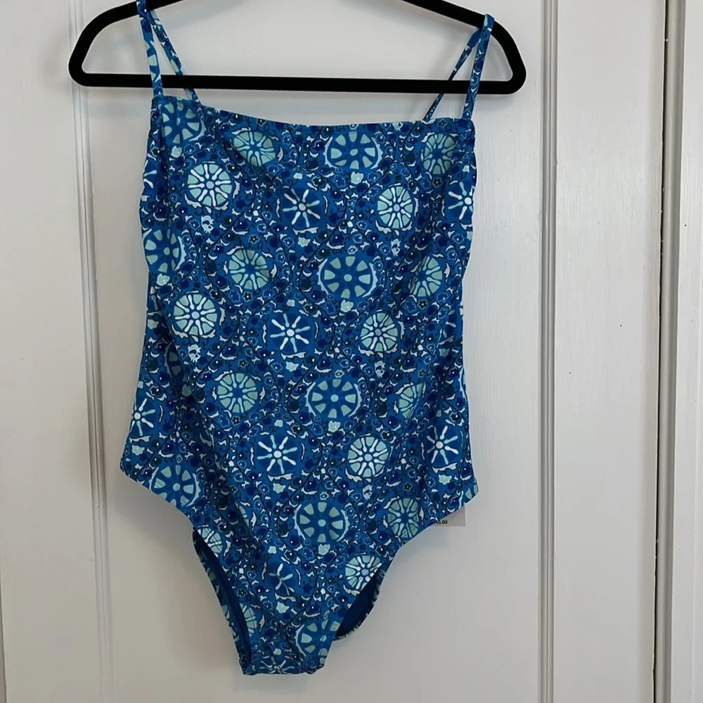 Rhode for Target blue zinnia floral print swimsuit